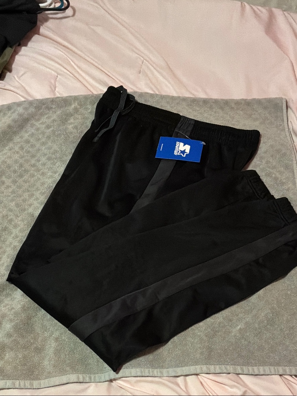 STARTER Black Jogger Sweatpants with Tonal Side Stripe